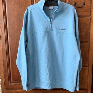 Columbia Men's Light Blue Zip-Up Sweater